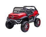 Лицензиран Акумулаторен джип Mercedes Benz Unimog Червен металик 12V с две места | Iguana.bg