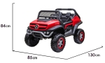 Лицензиран Акумулаторен джип Mercedes Benz Unimog Червен металик 12V с две места | Iguana.bg