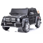 Лицензиран Акумулаторен джип Mercedes Maybach G650 Черен металик 12V с LED светлини и кожена седалка | Iguana.bg