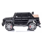 Лицензиран Акумулаторен джип Mercedes Maybach G650 Черен металик 12V с LED светлини и кожена седалка | Iguana.bg