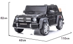 Лицензиран Акумулаторен джип Mercedes Maybach G650 Черен металик 12V с LED светлини и кожена седалка | Iguana.bg