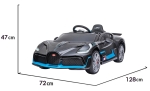 Лицензирана Акумулаторна кола Bugatti Divo 12V, Черна, отварящи се врати и скорости | Iguana.bg