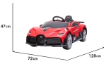 Лицензирана Акумулаторна кола Bugatti Divo 12V, Червена, отварящи се врати и скорости | Iguana.bg