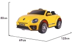 Лицензирана Акумулаторна кола Volkswagen Beetle Жълта, 12V с две места и Bluetooth | Iguana.bg
