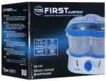 Уред за готвене на пара First FA-5101, 900W, 3 прозрачни купи, Turbo boost | Iguana.bg