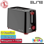 Тостер Elite TTR-1197, Черен, 700W, 2 филии, 7 степени на изпичане | Iguana.bg