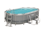 Сглобяем басейн Bestway Power Steel, Овал 427 X 250 X 100см, 7250литра, с филтърна помпа, стълба и дозатор | Iguana.bg