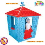 Детска каменна къщичка, Синя, подвижна врата и ветропоказател, за деца над 3 години | Iguana.bg