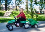 Детски трактор с педали Active с ремарке, Зелен, до 50кг | Iguana.bg
