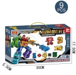 Трансформър робот с цифри и знаци, 9 части