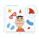Магнитна игра Човешки Лица, 61 елемента, настолна образователна игра с магнитна дъска, DODO