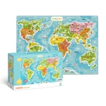 Пъзел Карта на Света, 100 елемента, World Map, DODO