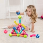 Магнитен конструктор с топчета и пръчки, 25 части, Magnetic Sticks