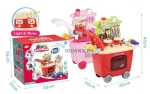 Детска КУХНЯ на колелца 3в1, музикална със светлини 30 части, 45см