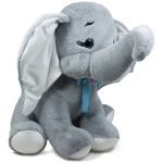 Слон с брокатени очи Сив, 40см със звук