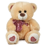 Мече с брокатена панделка 24см в два цвята