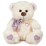 Мече с брокатена панделка 24см в два цвята