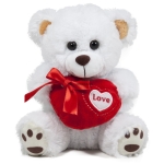 Мече със сърце и панделка, 20см, три цвята