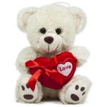 Мече със сърце и панделка, 20см, три цвята