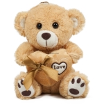 Мече със сърце и панделка, 20см, три цвята