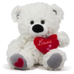 Мече със сърце "Love" Бял 24 см