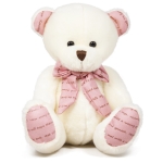 Мече с панделка Бял, 20см
