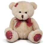 Меченце с панделка и кръпка Кафяво мече с червена панделка, 20см