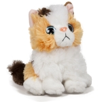 Плюшено коте със сини очи Кафяв, 18см със звук