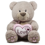 Мече с розово сърце 50см
