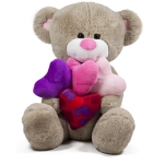 Мече с четири цветни сърца 30см