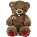 Плюшено мече с двойна панделка Кафяв 43см