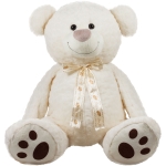 Плюшено мече с панделка Бял, 60см