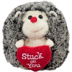 Плюшено таралежче със сърце Сив, 15см