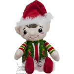 Коледни плюшени елфи 45см Момче с червена шапка
