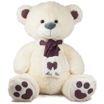 Мече с шал на точки "Miss you" Бял 80 см