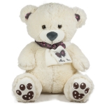 Мече с шал на точки Бял 60 см