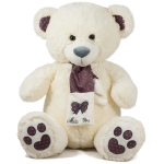 Мече с шал на точки Бял 60 см