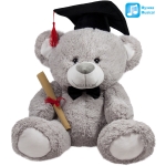 Плюшено мече абитуриент 50см със звук на Български в два цвята