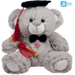Плюшено мече абитуриент 22см със звук на Български в два цвята