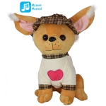 Куче с шапка и блузка Кафяв 40 см