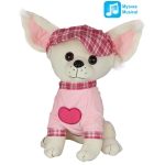 Куче с шапка и блузка Бял 40 см