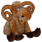 Плюшен овен с медальон Светло кафяв 25 см