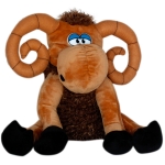 Плюшен овен с медальон Тъмно кафяв 25 см