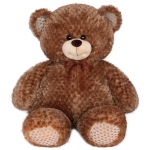 Рошаво плюшено мече с панделка 120см Кафяв