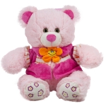 Мече с жакет и цвете Оранжев 28 см