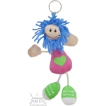 Плюшен ключодържател с усмихнато момиче Розов 15 см