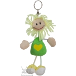 Плюшен ключодържател с усмихнато момиче Зелен 15 см