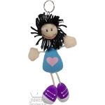Плюшен ключодържател с усмихнато момиче Черен 15 см