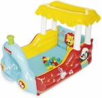 Надуваем влак FISHER PRICE с 25 цветни топки, 132x94x89 см Bestway