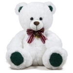 Мече с панделка и коледна звезда Бял 40 см